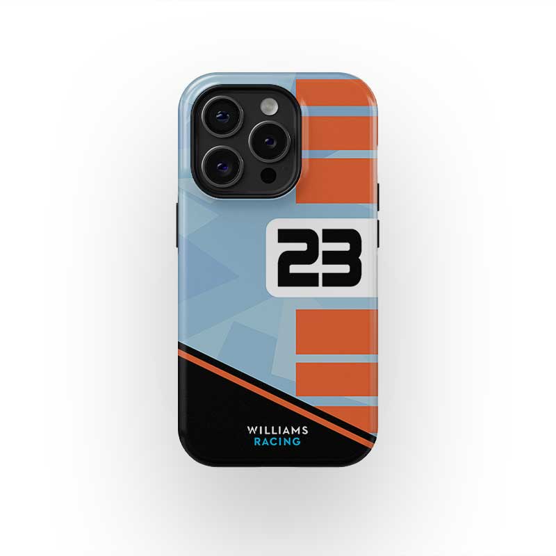 Williams Gulf Livery Alex Albon Phone Case: Bold Racing Style