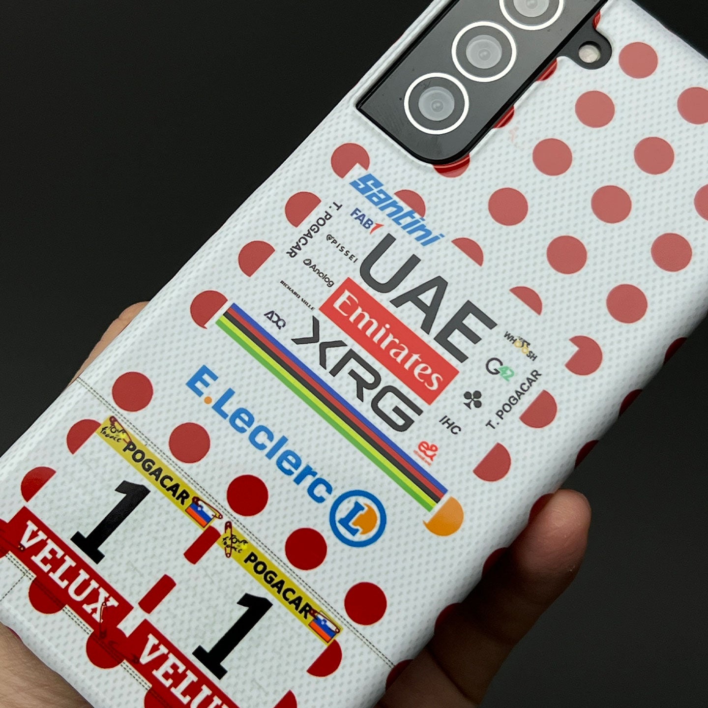 Coque de téléphone Tadej Pogacar 2024 Dual Triumph jaune et rose en jersey par DIZZY