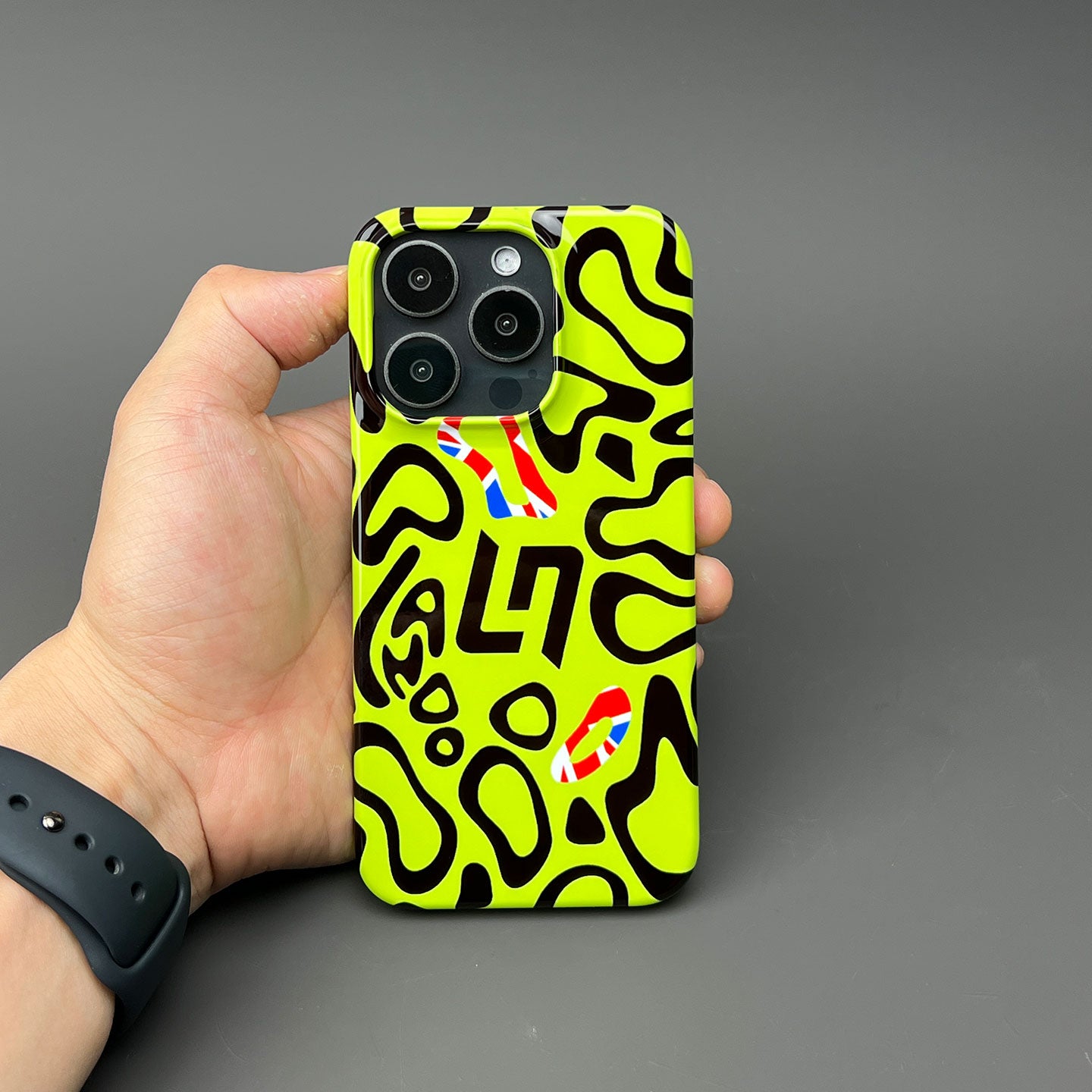 Lando Norris 2025 Silverstone Helmet Phone Case – Neon Blob Design Tribute (for iPhone)
