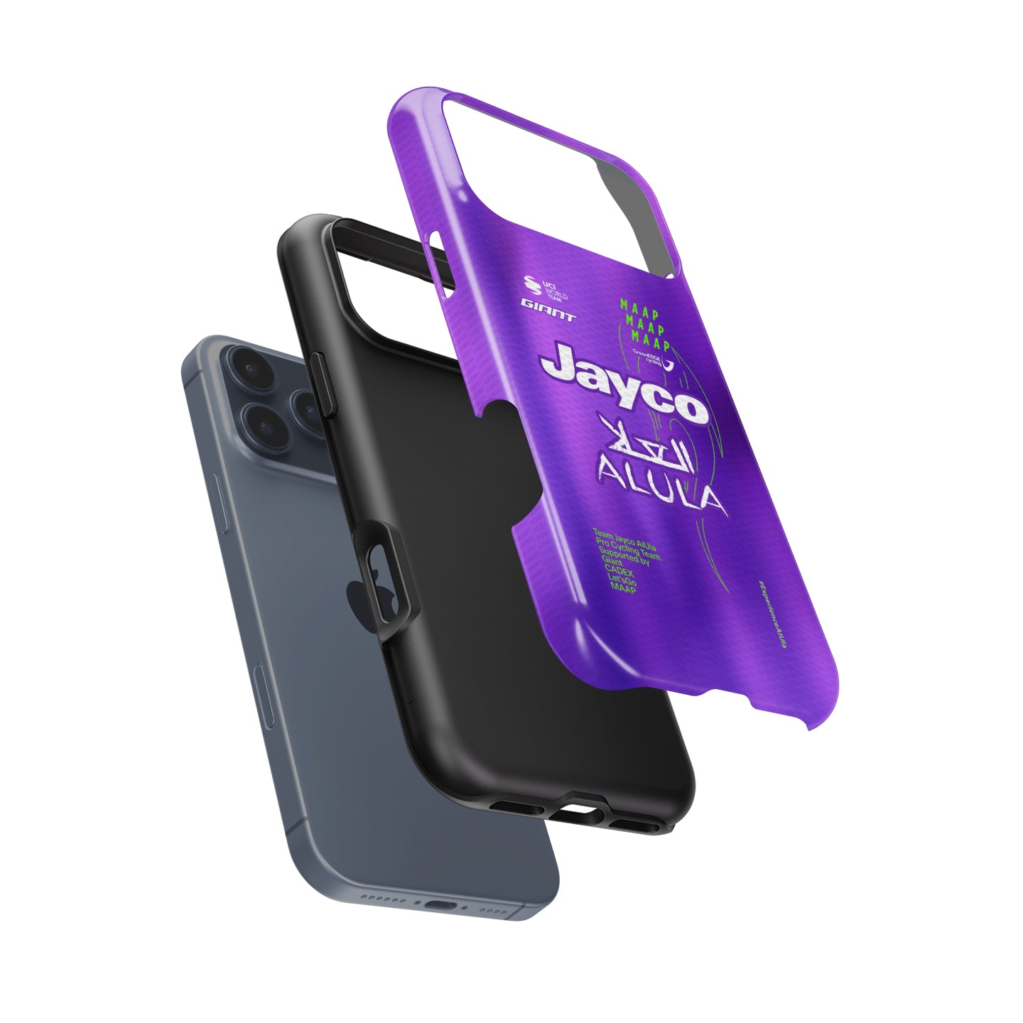 Team Jayco AlUla 2026 purple cycling jersey inspired iPhone phone case