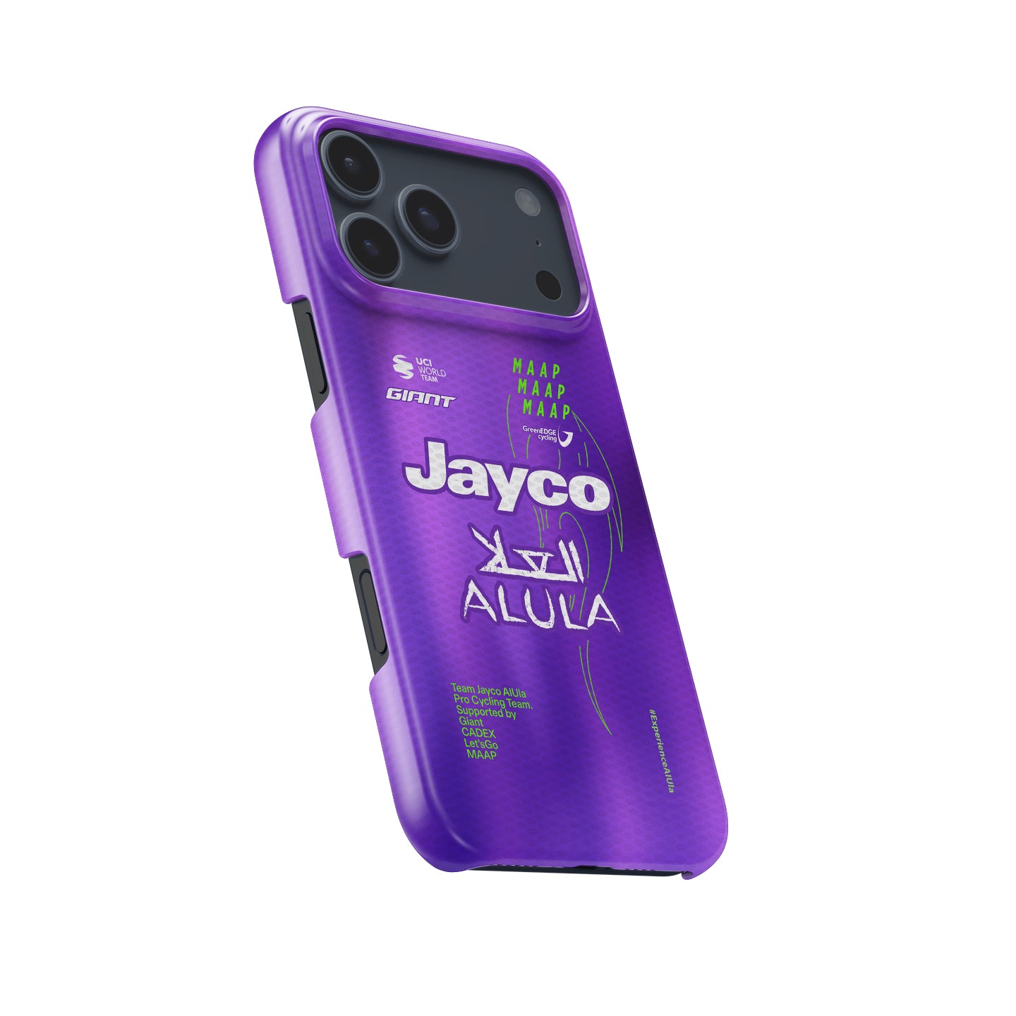 Team Jayco AlUla 2026 purple cycling jersey inspired iPhone phone case