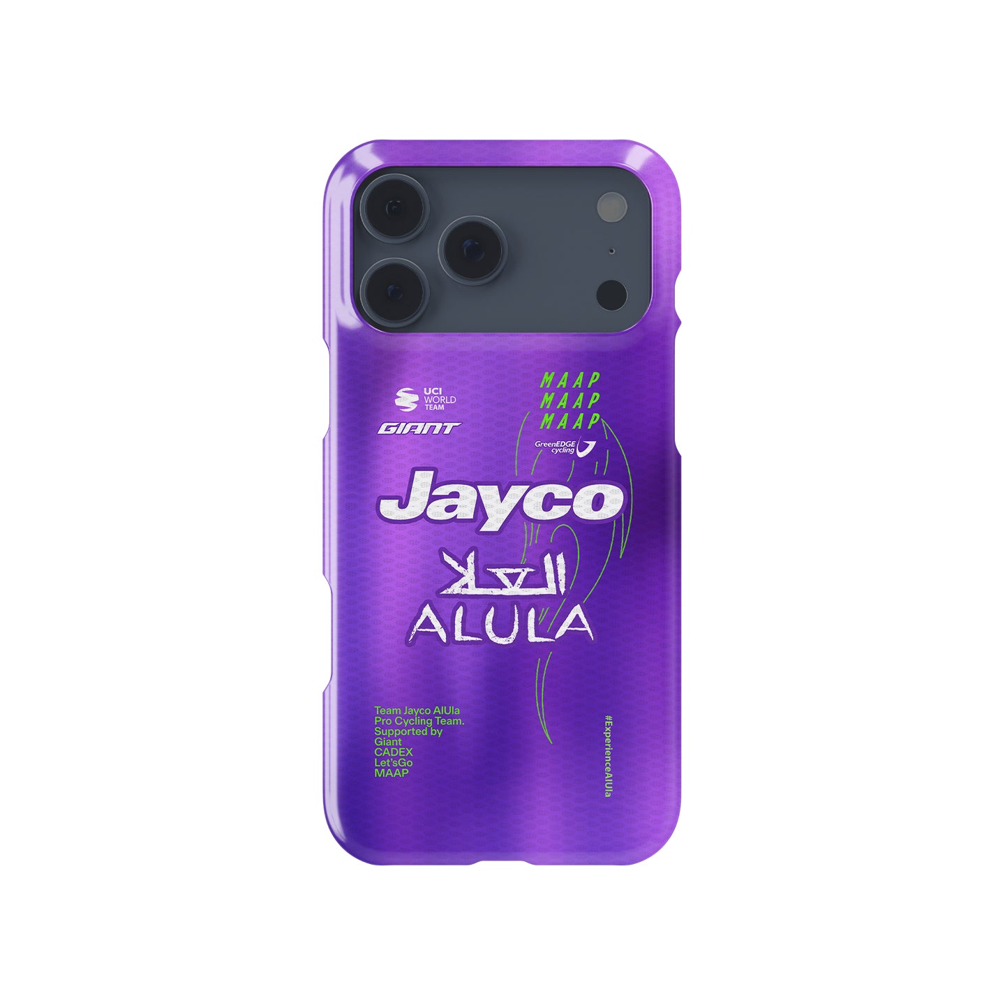 Team Jayco AlUla 2026 purple cycling jersey inspired iPhone phone case