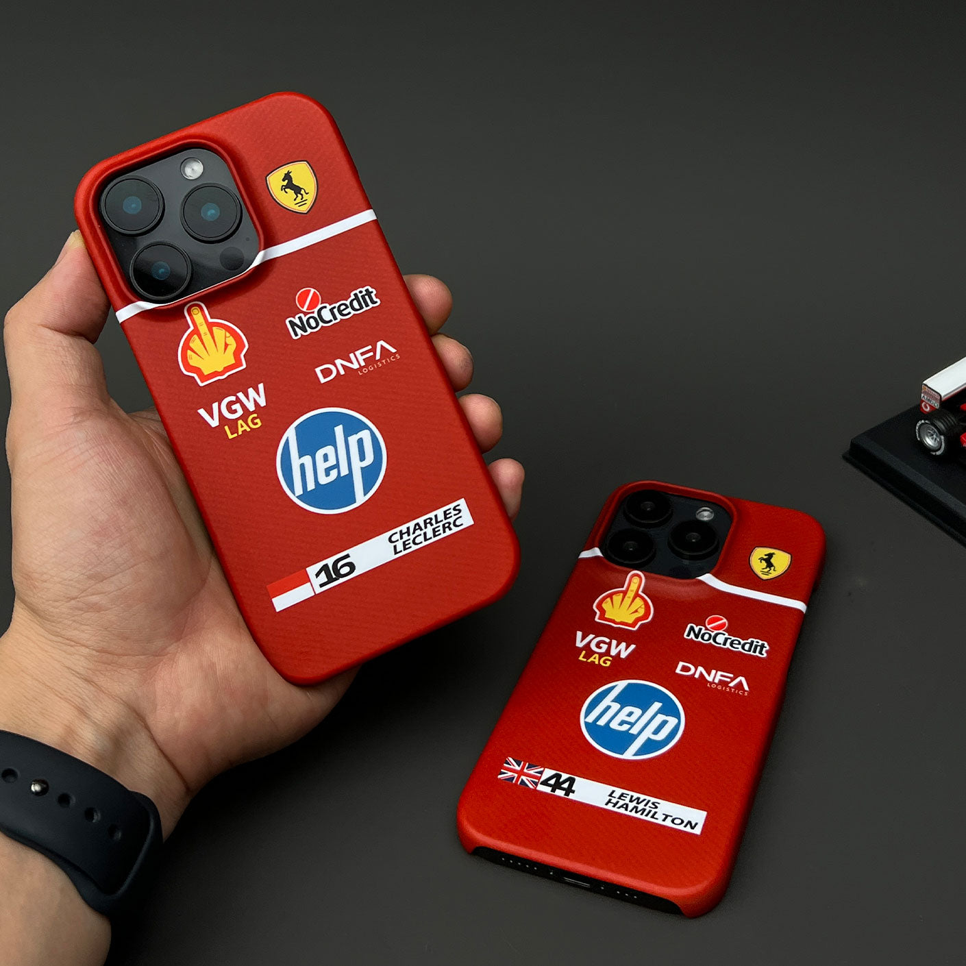Leclerc Ferrari Parody Race Suit Phone Case – Satirical “HELP” Edition (for Samsung)